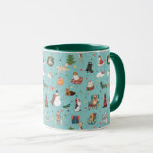 Feierliche Hunde in Weihnachten Sweaters Pattern Tasse (VorderseiteRechts)