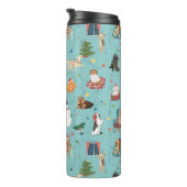 Feierliche Hunde in Weihnachten Sweaters Pattern Thermosbecher (Nach rechts gedreht)