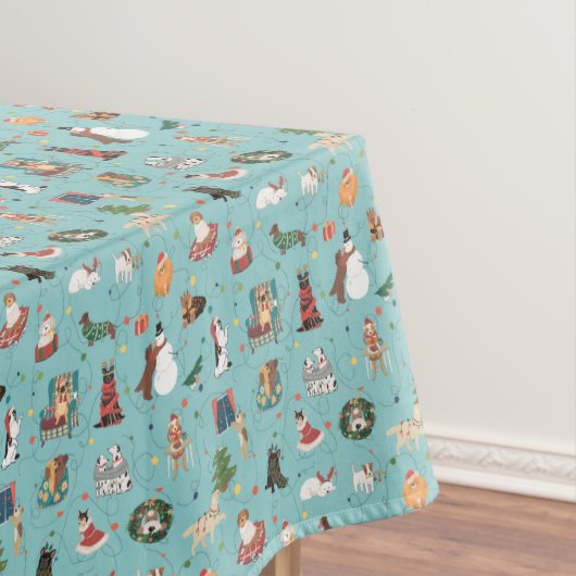 Feierliche Hunde in Weihnachten Sweaters Pattern Tischdecke (Beispiel)