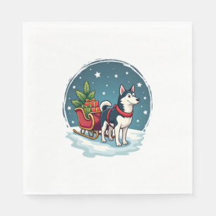 Feierliche Husky-Reise Serviette