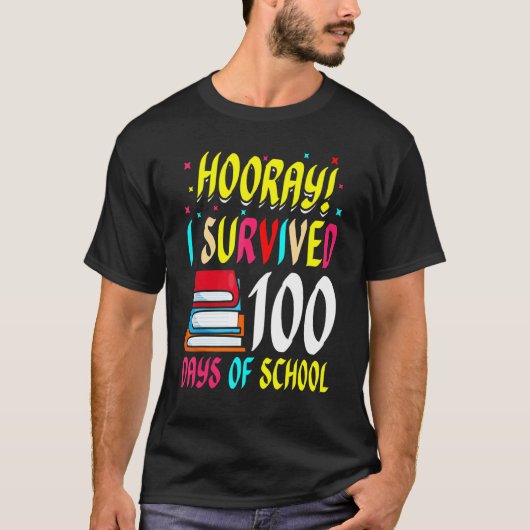 Feierliche Ich überlebte 100 Tage Schule T-Shirt (Vorderseite)