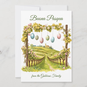 Feierliche Italienische Weinberge Ostern Buona Pas Feiertagskarte