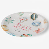 Feierliche Jingle & Mingle Weihnachten Pappteller (Schrägansicht)