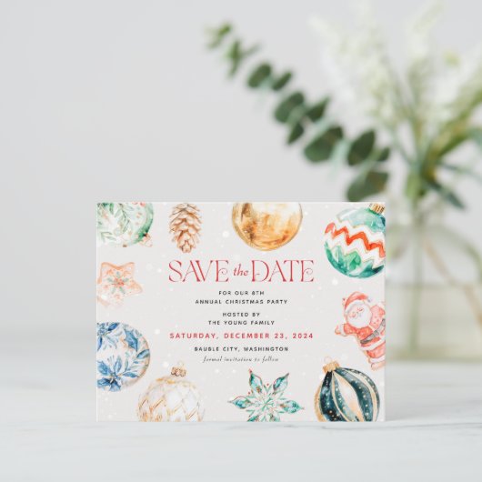 Feierliche Jingle & Mingle Weihnachten Save the Da (Stehend Vorderseite)