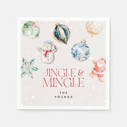 Feierliche Jingle & Mingle Weihnachten Serviette (Vorderseite)