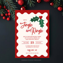 Feierliche Jingle und Mingle Holiday Party Einladu