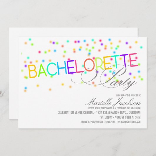 Feierliche Junggeselinnen-Abschied Einladungen (Vorne/Hinten)