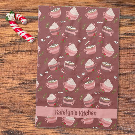 Feierliche Kakao-Tasse Muster Ferienwohnung Küche Geschirrtuch