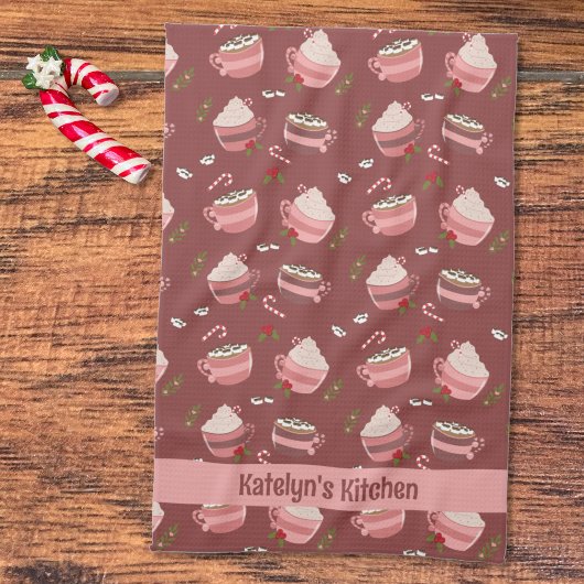 Feierliche Kakao-Tasse Muster Ferienwohnung Küche Geschirrtuch