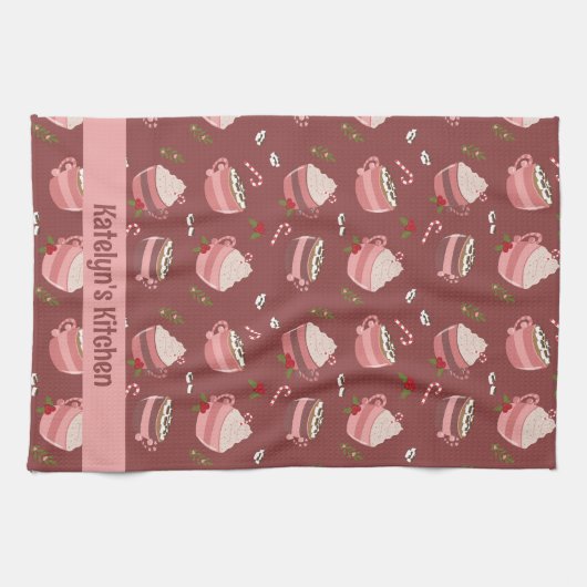 Feierliche Kakao-Tasse Muster Ferienwohnung Küche Geschirrtuch (Horizontal)