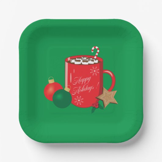 Feierliche Kakao-Tasse Pappteller (Vorderseite)