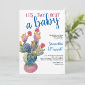 Feierliche Kaktus FIESTA Gender Reveal Einladung (Stehend Vorderseite)