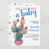 Feierliche Kaktus FIESTA Gender Reveal Einladung (Vorne/Hinten)