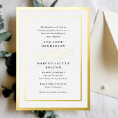 Feierliche Kalligrafie Schwarz-Weiß-Foil-Hochzeit Folieneinladung