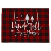 Feierliche Karierte wunderbare Zeit des Jahres Url Große Geschenktüte (Vorderseite)