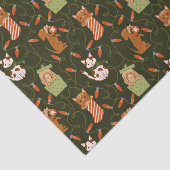 Feierliche Katze Hund Weihnachtsbeleuchtung Grün Seidenpapier (Ausschnitt)