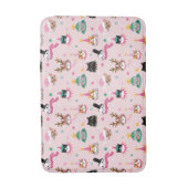 Feierliche Katzen Faces in Holiday Hats Muster Badematte (Vorderseite Vertikal)