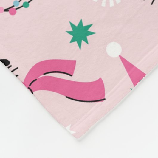 Feierliche Katzen Faces in Holiday Hats Muster Fleecedecke (Ecke)