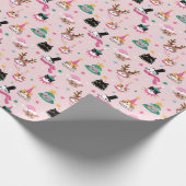 Feierliche Katzen Faces in Holiday Hats Muster Geschenkpapier (Ecke)