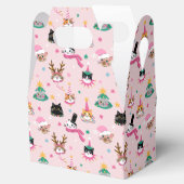 Feierliche Katzen Faces in Holiday Hats Muster Geschenkschachtel (Geöffnet)