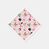 Feierliche Katzen Faces in Holiday Hats Muster Serviette (Ecke)