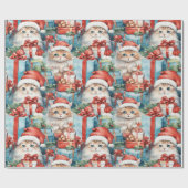 Feierliche Katzen mit hellen Weihnachtsgeschenken Geschenkpapier (Flach)