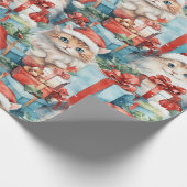 Feierliche Katzen mit hellen Weihnachtsgeschenken Geschenkpapier (Ecke)