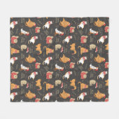 Feierliche Katzen mit Lichterweihnachtsmuster Fleecedecke (Vorderseite (Horizontal))