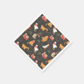 Feierliche Katzen mit Lichterweihnachtsmuster Serviette (Ecke)