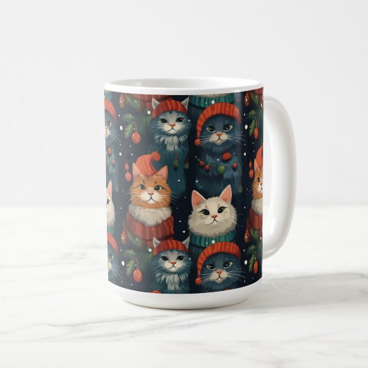 Feierliche Katzen Urlaub Kaffeetasse (VorderseiteRechts)