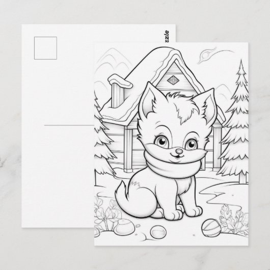 Feierliche Katzenfarben Postkarte (Vorne/Hinten)