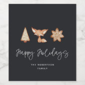 Feierliche Kekse Trio Weihnachten Weinetikett (Einzelnes Label)