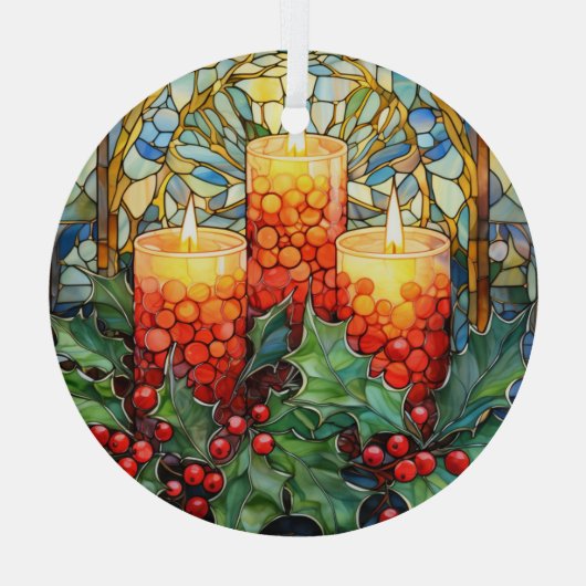 Feierliche Kerzen Ornament Aus Glas (Rückseite)