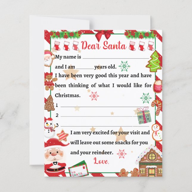 Feierliche Kinder lieber Weihnachtsbrief (Vorderseite)