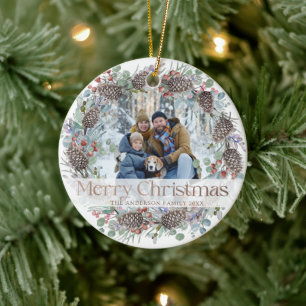 Feierliche Kleider Frohe Weihnachten & Foto Keramik Ornament