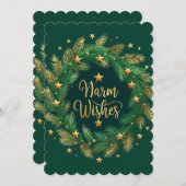 Feierliche Kleider und Goldene Sterne Feiertagskarte (Vorne/Hinten)