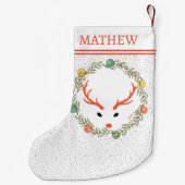 Feierliche Kleider und Rentiere mit Monogramm Urla Kleiner Weihnachtsstrumpf (Rückseite)