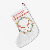 Feierliche Kleider und Rentiere mit Monogramm Urla Kleiner Weihnachtsstrumpf (Rückseite (Hängend))