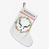 Feierliche Kleider und Rentiere mit Monogramm Urla Kleiner Weihnachtsstrumpf (Vorderansicht (hängend))