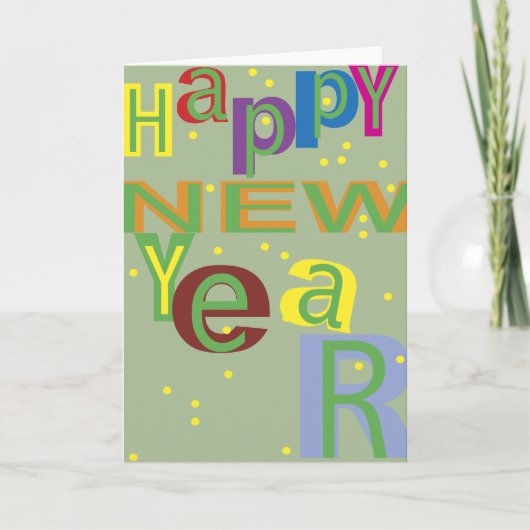 Feierliche Konfetti Splash Neujahr Feiertagskarte (Vorderseite)