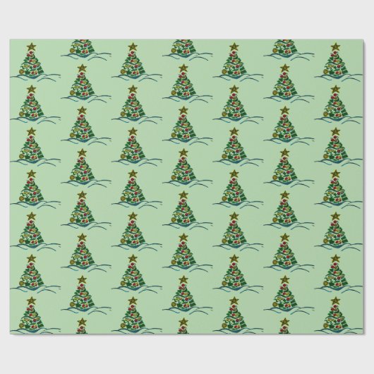 Feierliche Kraftelbaum am Olivenhain Geschenkpapier (Flach)