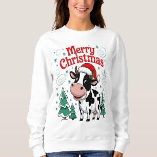 Feierliche Kuh Frohe Weihnachtsschrei Sweatshirt