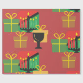 Feierliche Kwanzaa Geschenke Musterverpackungspapi Geschenkpapier (Flach)