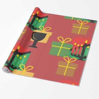 Feierliche Kwanzaa Geschenke Musterverpackungspapi Geschenkpapier