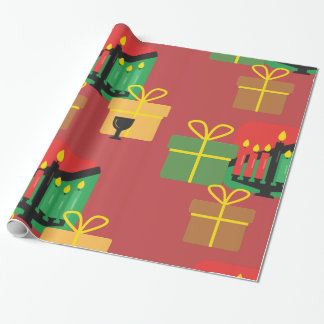 Feierliche Kwanzaa Geschenke Musterverpackungspapi Geschenkpapier