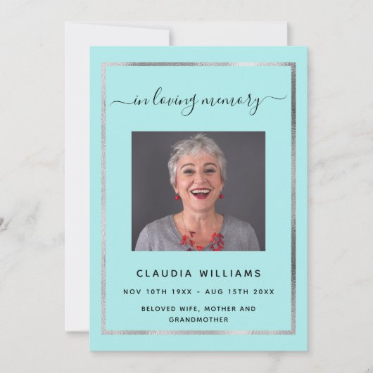 Feierliche Lebensbeerdigung Programm für blass bla (Vorderseite)