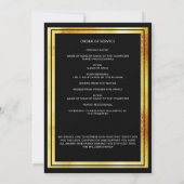 Feierliche Lebensbeerdigung Schwarzes Foto Program Einladung (Rückseite)