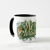 Feierliche Lebhaftigkeit Frohe Weihnachtsanschauun Tasse (Vorderseite Links)