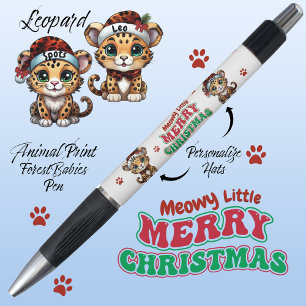 Feierliche Leoparden Tierdruckkatze Xmas Paws 🐆 � Kugelschreiber