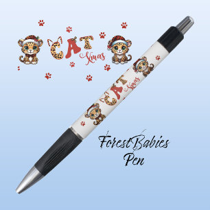 Feierliche Leoparden Tierdruckkatze Xmas Paws 🐆 � Kugelschreiber